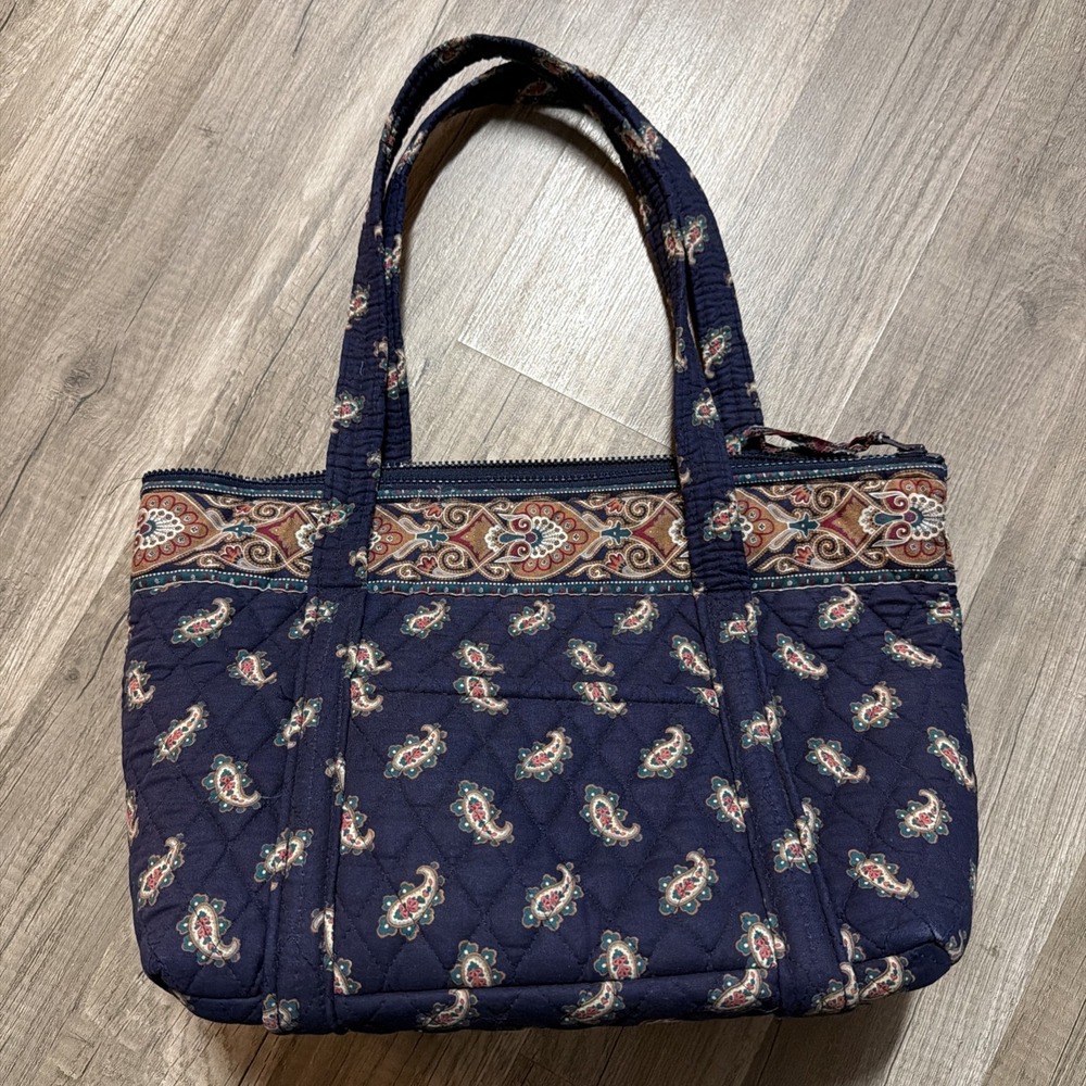 VTG 90s Vera Bradley Small Handbag Paisley Blue